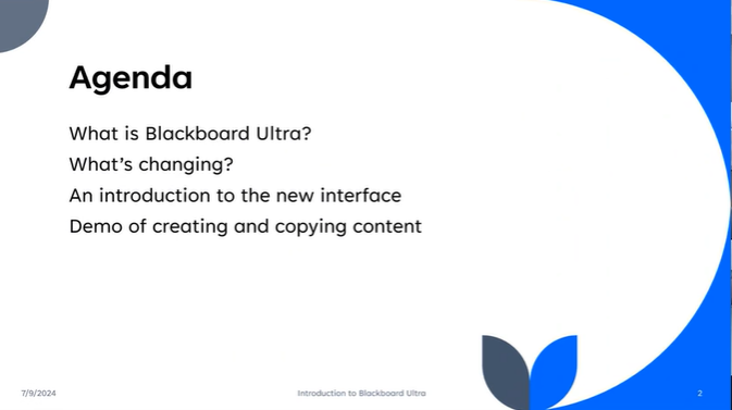 Blackboard Ultra Introduction Session