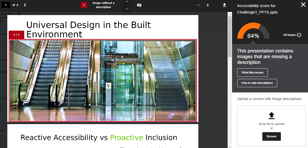 Ally Instructor Feedback Panel
