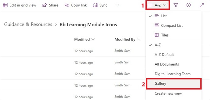 A screenshot of the folder in SharePoint