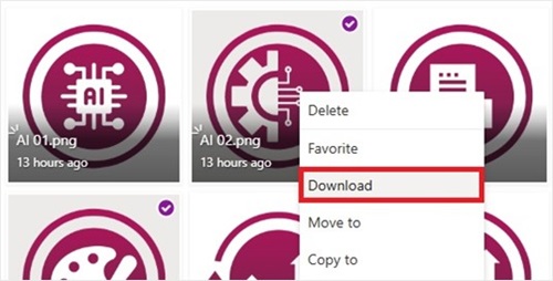 A screenshot of the folder in SharePoint