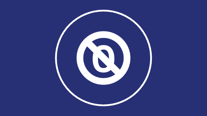 an icon showing a zero symbol, crossed out