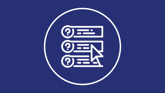 An icon showing several computer files with question marks next to them