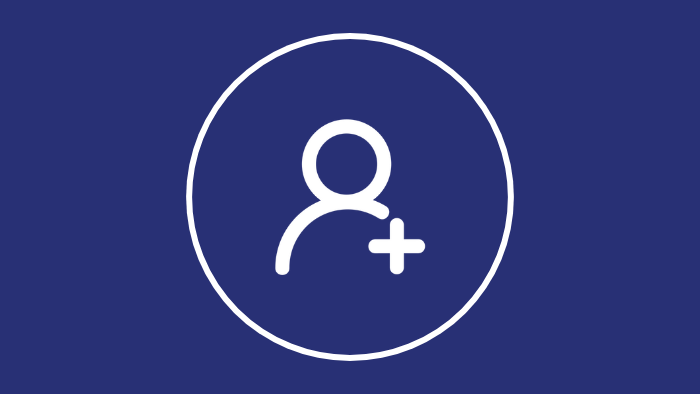 An icon representing a person, with a plus sign next to it.