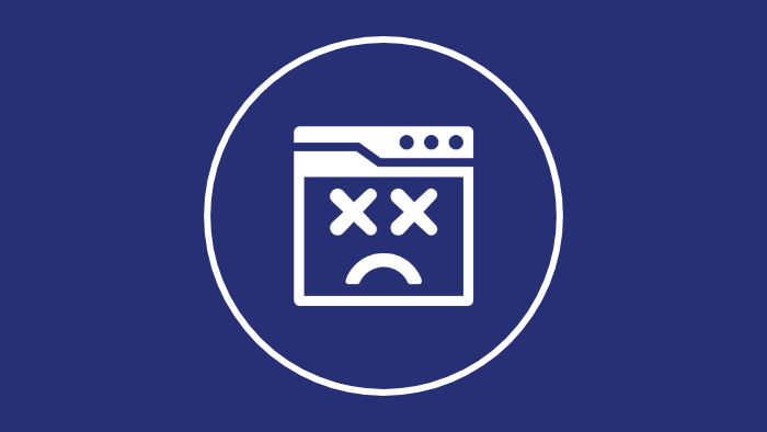An icon of a folder with a sad face on it