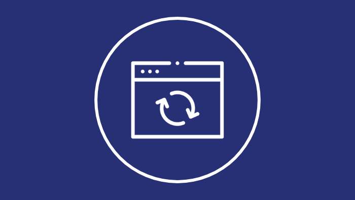 An icon of a folder with a "refresh" symbol on it