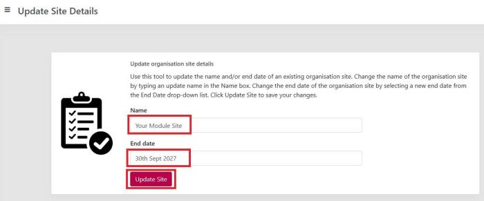 Site update details 3