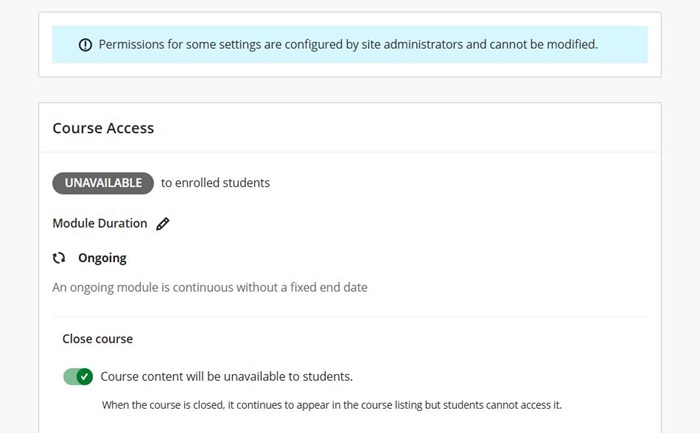 Module Settings Page Site Unavailable