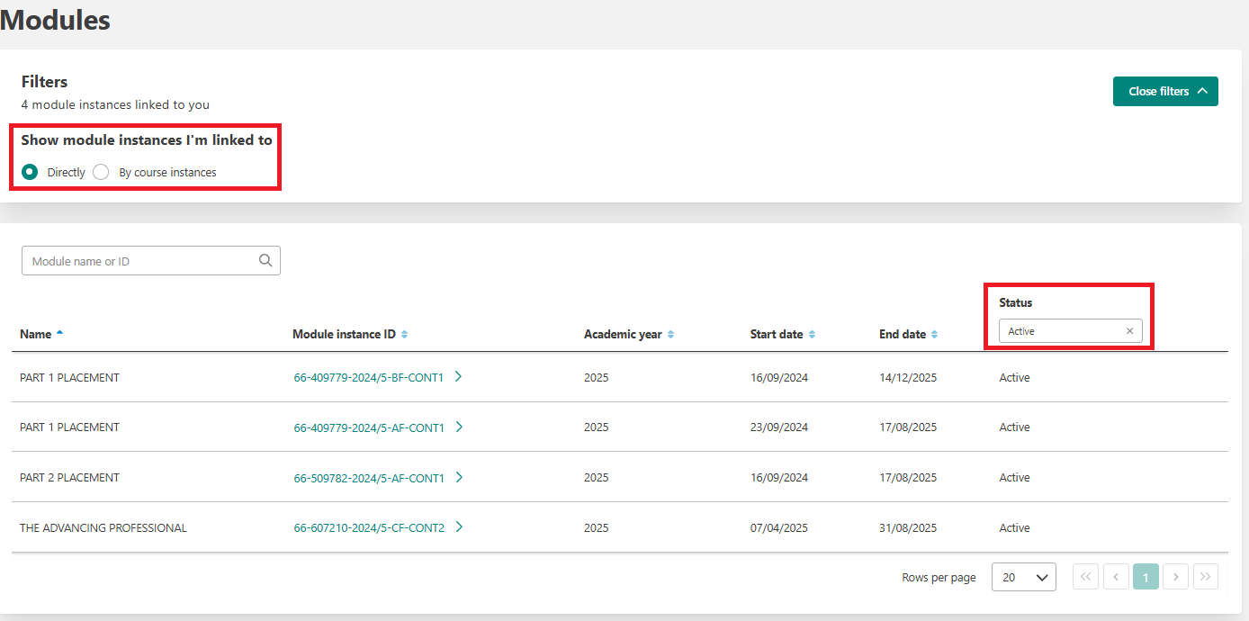 A screenshot of module overview.