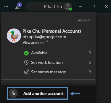 select add another account