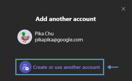 select use another account