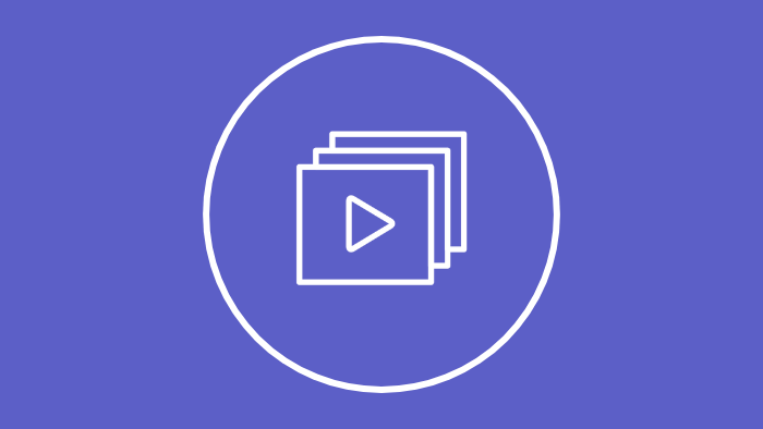 An icon of a stack of video files