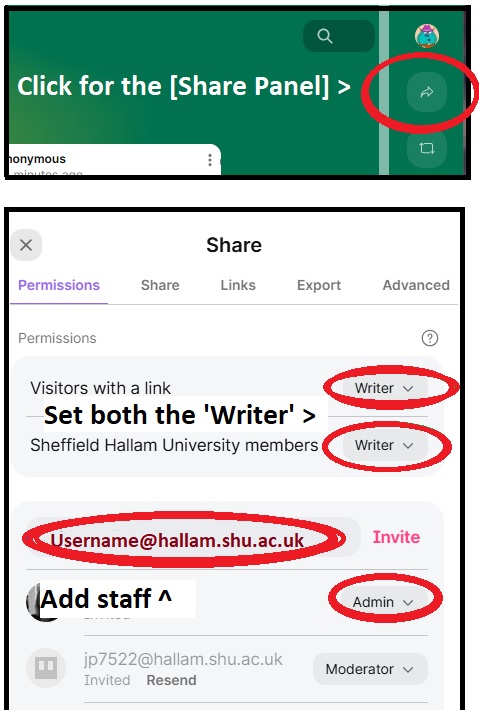 Padlet share settings