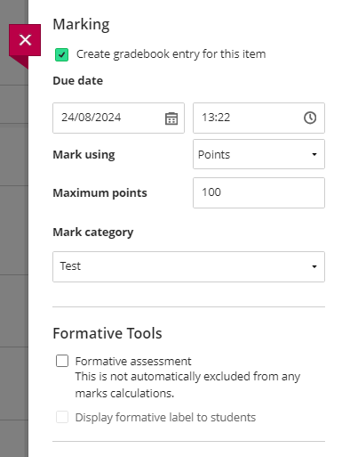 Skills for Study Marking Screenshot