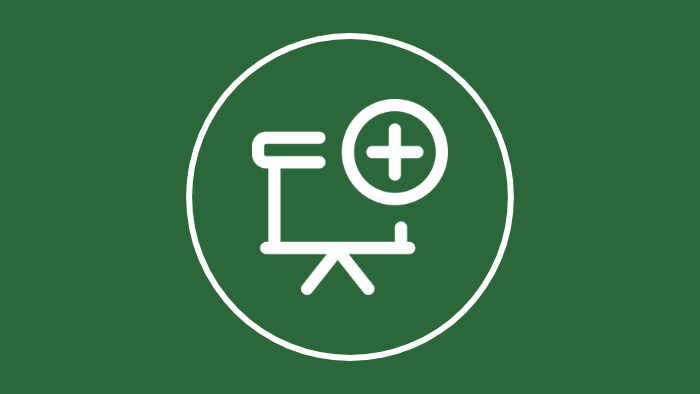 icon representing  adding PowerPoint slides
