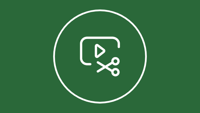 An icon showing a video and a pair of scissors