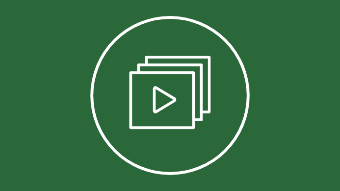 An icon showing a stack of videos