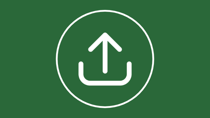 An icon of a video being uploaded