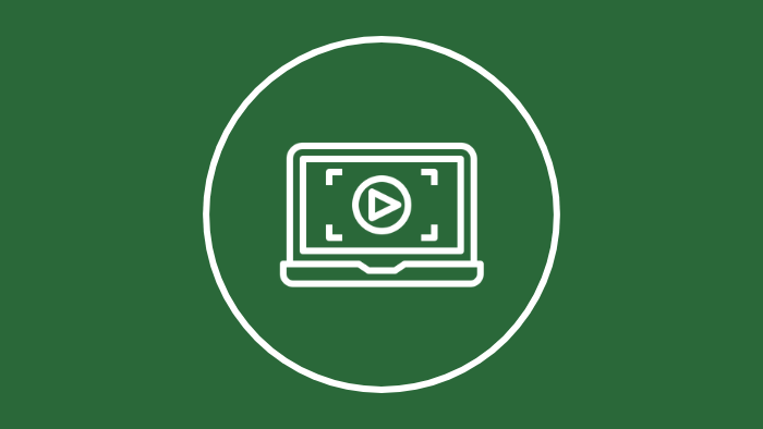 An icon of a computer screen with a video playing on it