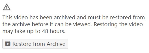 Unarchiving dialog message