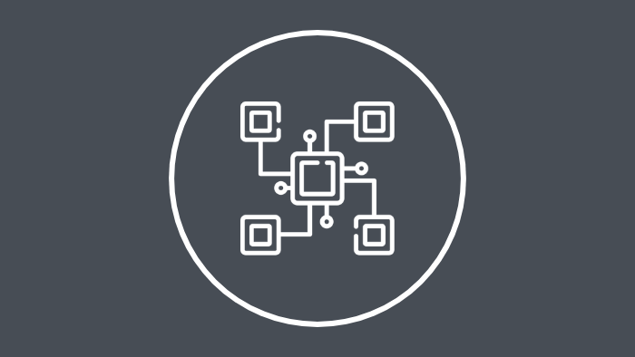 An icon showing a simple network