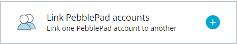 An image showing the Link PebblePad accounts option found in External Services feature in PebblePad