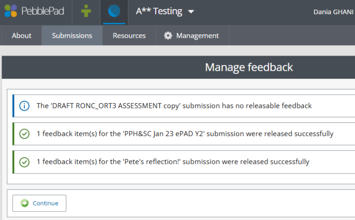 report of released turnitin feedback scores