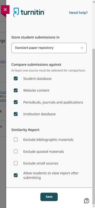 TurnItIn options